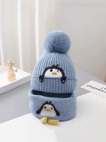 Infant & Toddler Knitted Hat And Scarf Set, Warm And Comfortable, Suitable For Boys And Girls Aged 1-5, For Autumn And Winter - Multicolor - View 8