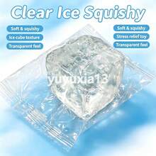 1pc Transparent Realistic Ice Cube Slow Rebound Soft Rubber Toy, One Size, Sent At Random, Realistic Ice Texture, Slow Rebound Squeeze Stress Relief Toy, Crystal Jelly Shaped Soft Rubber Decor, Portable Office Desk Anxiety Relief Sensory Toy, Independent OPP Bag Packaging, Suitable For Holiday Party Gifts - White - View 4