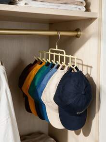 8-Cap Capacity Hat Storage Rack, Multi-Function Hat Hanging Rack, Dorm Closet Storage Hook, Suitable For Hats, Ties, Belts, Scarves, Multi-Function Wall-Mounted Hat Display Rack, Towel Storage Rack, Portable Travel Hook, Suitable For Home, Campus, Hotel - Multicolor - View 2