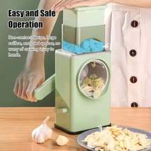 6-Piece Set: Multifunctional Vegetable Slicer | Quickly Cuts, Grates, And Slices | Easy To Use And Store | Essential Kitchen Tool - Green - View 10