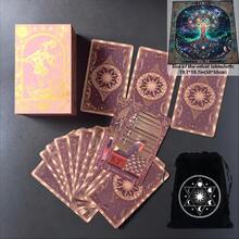 经典星空紫罗兰塔罗牌礼盒套装 - 78张薰衣草色塔罗牌，优雅的塔罗牌入门套装，包含英文塔罗牌指南，可用于占卜、占卜、神谕卡，是圣诞节、万圣节、感恩节的理想礼物，尺寸为4.7英寸*2.8英寸（12厘米*7厘米）。 - 彩色 - 查看 11