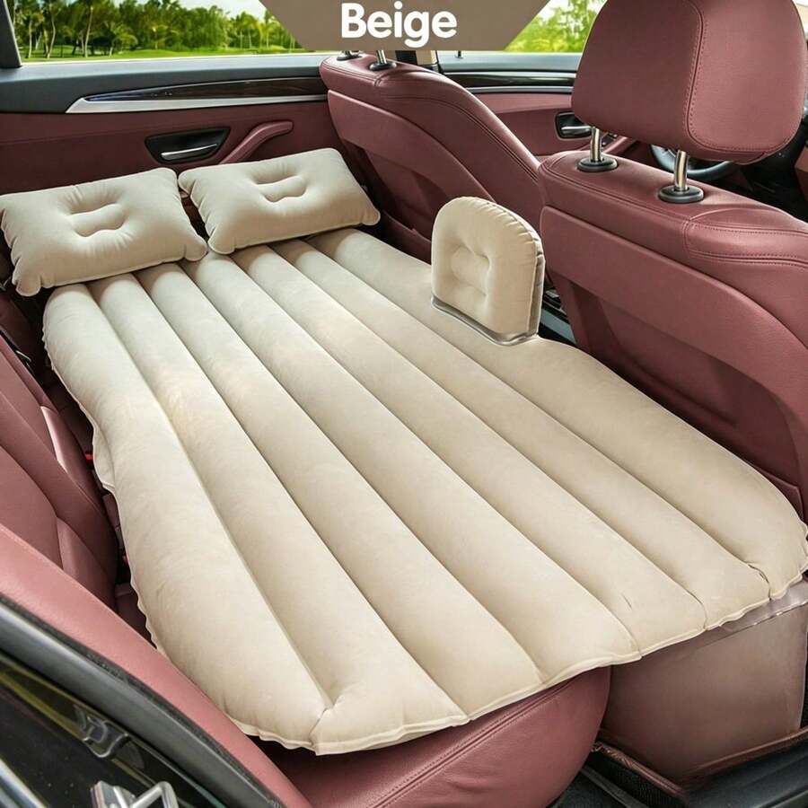 1pc Car Inflatable Bed, Car Accessories, Rear Seat Sleeping Pad, Suitable For SUV And SUV, Travel Inflatable Bed, Universal SUV/Sedan Inflatable Bed, Portable Travel Camping Sleeping Pad - Perfect Gift For Drivers - Straight-grained Round Mound - View 1