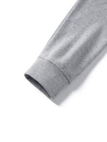 Men's Spring Autumn Winter Solid Color Pocket Loose Drop Shoulder Zip-Up Hooded Sweatshirt - Grey - View 8