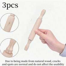 Wooden Rolling Pin, 360° Non-Stick And Wax-Free, For Making Dough, Dumpling Wrappers, Also As A Baking Tool - Multicolor - View 9