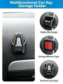 1pc/2pcs New Car Key Storage Box, Center Console Key Hook, Card Storage Box, Remote Control Box, Car Interior Key Holder Storage Box, Center Console Decoration, Car Interior Small Item Storage, Lighter, Lipstick Storage, Car Interior Organization, Christmas Halloween Small Gift - Black - View 8