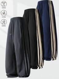 1PC Men's Wide Leg Jogger Pants - Fashion Drawstring Trousers With Loose Cuff For A Comfortable & Stylish Look