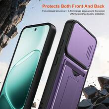Kompatibel dengan Casing Ponsel Oppo A6 Pro/F31 5G, Casing Ponsel dengan Slot Kartu dan Penyangga, Dilengkapi Lensa Kamera Geser dan Penyangga. - Purple - View 7