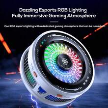 This Cooling Device Uses Semiconductor Magnetic Absorption Technology, Equipped With A Dual-Use Clip-On Heat Sink And Colorful Lighting, Providing Fast Cooling For Various Smartphones And Tablets, Suitable For Live Streaming And Gaming Use. - Black - View 5