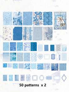 1 Pack 100 Sheets Writable Material Paper Set With Small Fresh Texture Border Labels, DIY Tags, Memo Paper, Decorative Scrapbook Journaling Supplies - BQ1051 - View 8