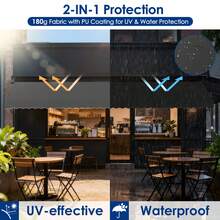Clamp Awning, Balcony Awning Without Drilling, Aluminum Awning, Sun Awning, Height-Adjustable Awning With Hand Crank, UV Protection For Balcony, Garden, Terrace, 200 Cm - 400 Cm - Dark Gray - View 4