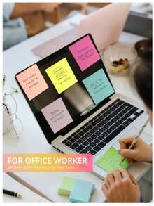 6/12/1pc 3*3 Inch Square Self-Adhesive Sticky Notes, Random Colors, Beautiful Macaron Vibrant Colors, Pure Minimalist Design, High-Quality Thick Paper Material, Strong Adhesion And Firmly Attached, School Supplies - Multicolor - View 5