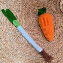 Vegetable Shaped Pet Chew Toy Set, Squeaky Carrot And Crunchy Leek Interactive Toys, Suitable For Small Dogs, Medium Dogs And Cats, Clean Teeth, Relieve Boredom Puppy Vocalization Toys - Multicolor - View 7
