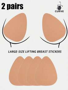 2 Pairs Disposable Breast Lift Tape For B-D Large Bust, Invisible Strapless Backless Self-Adhesive Push Up Sticky Bra For Women (Low Adhesion, Strong Adhesion May Be Harmful To Breasts) - Multicolor - View 16