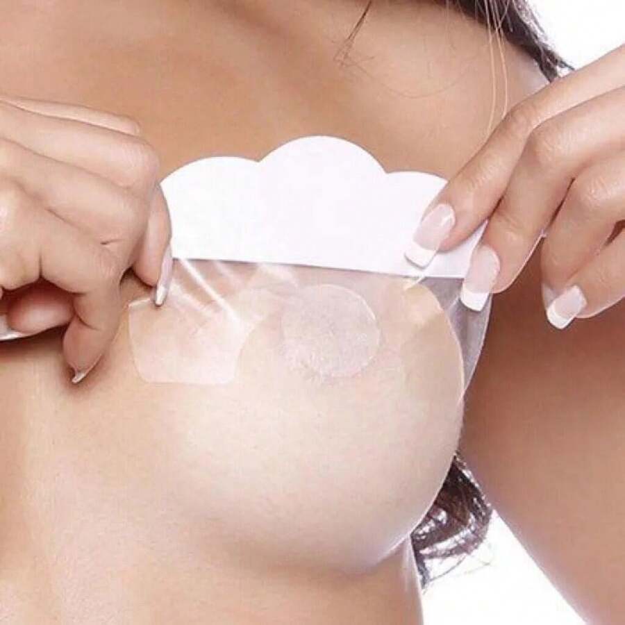 MODA Adesivo10 Pçs em Silicone Fita Adesiva Invisível Elevador do Peito Bare Lifts - 1pacote(10 Pecas) - Visão 1