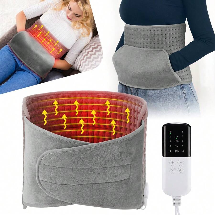 Hailicare Multi-Function Heating Pad, 10 Pengaturan Suhu, 4 Pengaturan Timer, Desain Perekat Velcro, Kantong Penghangat Tangan Tambahan, Kain Super Lembut, Dapat Dicuci dengan Mesin, Kontrol Jarak Jauh, Mencapai Suhu yang Ditetapkan Setelah 10 Menit Dicolokkan, Selimut Penghangat Tubuh untuk Musim Gugur/Dingin, Hadiah Natal