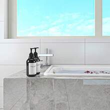 Dispensador de champú y acondicionador para Pared de Ducha, 3 cámaras, Botellas Recargables de champú y acondicionador con Etiquetas Impermeables - 3 BNegro - Ver 3