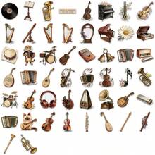SCXXBSW 50pcs Retro Musical Instrument Stickers, Cool Anime Decorative Stickers, Cute And Fun Cartoon Stickers, Waterproof And Durable. Suitable For Decorating Phone Cases, Can Be Applied To Laptops. A Preferred Gift For Holidays. - Multicolor - View 10