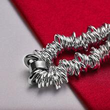 925 Sterling Silver Plated Many Circle Chain Bracelet For Man Women Wedding Charm Fashion Jewelry - Silver - View 4