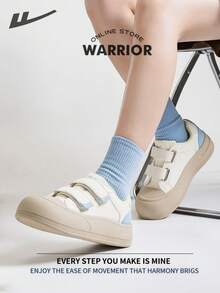 Warrior Women's Board ShoesSpring And SummerComfortable Modest Style Casual Yet Sleek Sneakers Applicable Throughout The Year Wear-Resisting All-Day Wear Training Sneakers Running Shoes - Beige/Light Blue - View 4
