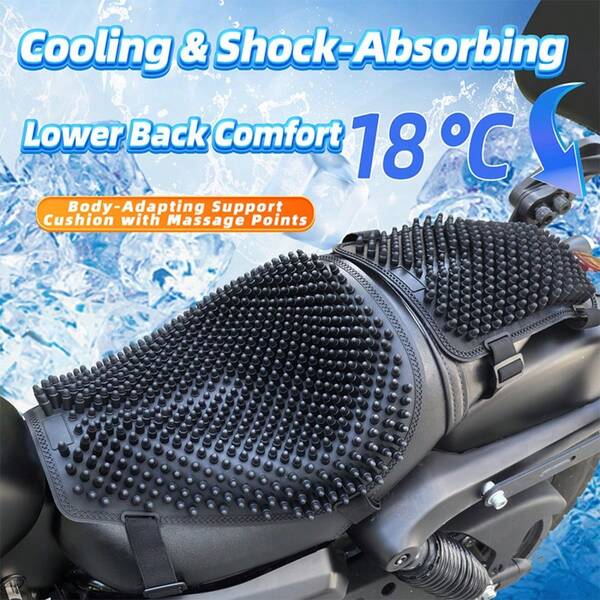 Summer Motorcycle Seat Cover, Sun Protection, Shock Absorption, Waterproof, Soft Silicone, Universal Electric Bike Cool Seat Pad, Breathable, Heat Insulating