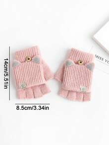 Cute Girl Thick Cat Ear Gloves, Cartoon Design, Suitable For Autumn/Winter Outdoor Play And Daily Wear - Multicolor - View 8