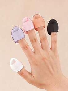 6Pcs Finger Air Cushion Puff With Box Soft Finger Powder Puff Mini Cosmetic Puff Sponge Random Colorful Beauty Makeup Tool - Multicolor - View 5