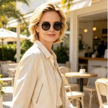 1pcs Vintage Elastic Rotatable Glasses - Dimmable Steampunk Alloy Frame With Black-Grey Gradient Lenses,Suitable For Daily Matching And Travel Outfits - 金色 - 查看 11