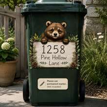 DIY Writable Raccoon Trash Can Sticker, 3D Cartoon Junk Food Trash Can Vinyl Decal, Removable Waterproof Outdoor Yard Garden Home Decor Sticker - Trash Can Stickers - View 7