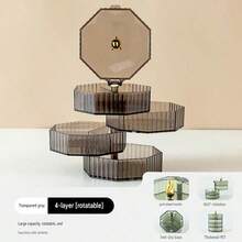 Rotating Jewelry Storage Box, Exquisite Necklace And Earring, Gold Multi-Layer Large Capacity Jewelry Box - Multicolor - View 4