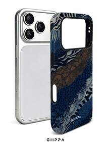 GIIPPA 1pc Vintage Blue Rock Layer Animal Print Patchwork Design Phone Case, Compatible With Phone 17 Pro Max, 16 Pro Max, 15 Pro Max, 14 Pro Max, 11/12/13/14/15/75 Pro Max Plus, Korean Style High-End Fashion Fun Elegant Design For Men And Women, Perfect Gift For Girlfriend On Christmas, Valentine's Day, Easter, Wedding Season And Birthday - Blue - View 3