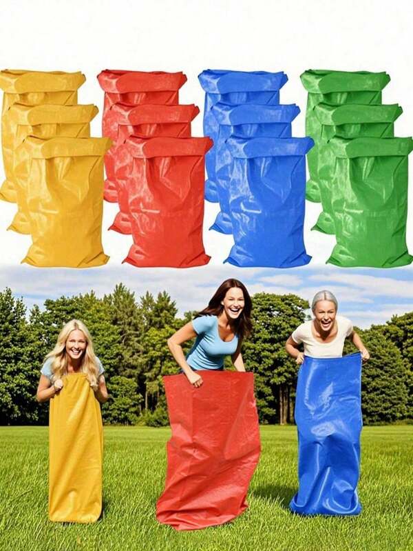 4pcs Outdoor Game Potato Sack Race Sandbags, Suitable For Outdoor Backyard Sports, Jumping Sandbags, Carnival, Birthday Party Games, Potato Sack Race And Jumping Sandbags - 39.37 Inches, Durable Outdoor Family Games