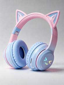 Cute Cat Ear Wireless Bluetooth Headphones, With LED Lights, Foldable & Adjustable Earmuffs, Comfortable Over-Ear Design, Suitable For Girls, Compatible With IOS/Android, Applicable For Gaming/Online Classes - View 13