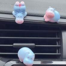 6 piezas Decoración de tablero de coche con hipopótamos lindos. Adornos de animales lindos para coche, adecuados para la decoración de la consola central del coche, se pueden combinar con el espejo retrovisor para la decoración interior del coche. Decoraciones lindas y encantadoras, adecuadas para uso en el hogar, jardín y oficina, pequeños regalos para días festivos - A - Ver 6