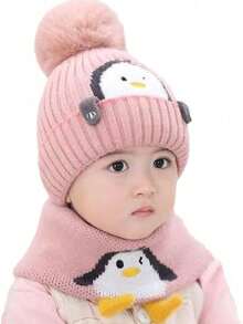 Infant & Toddler Knitted Hat And Scarf Set, Warm And Comfortable, Suitable For Boys And Girls Aged 1-5, For Autumn And Winter - Multicolor - View 4