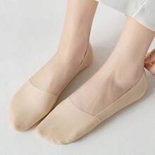 chuanwa（2） 1/5/10 Pairs Women's Socks Summer Thin Invisible Boat Socks Breathable Soft Comfortable Ice Silk Silicone Anti Slip Solid Color Minimalist Shallow Socks - Multicolor - View 9