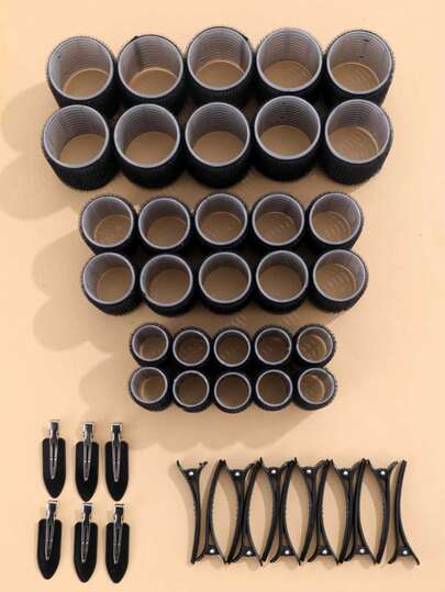Curling Hair Rollers, 30pcs Self-Gripping Hair Rollers With 18pcs Steel Alligator Hair Clips, Suitable For Long Hair To Add Volume
