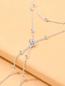 1pc New Minimalist Hand Chain Bracelet, Niche Design, Exquisite Fashion Ins Style Finger-Linked Hand Jewelry, Premium Hand Accessory - Silver - View 3