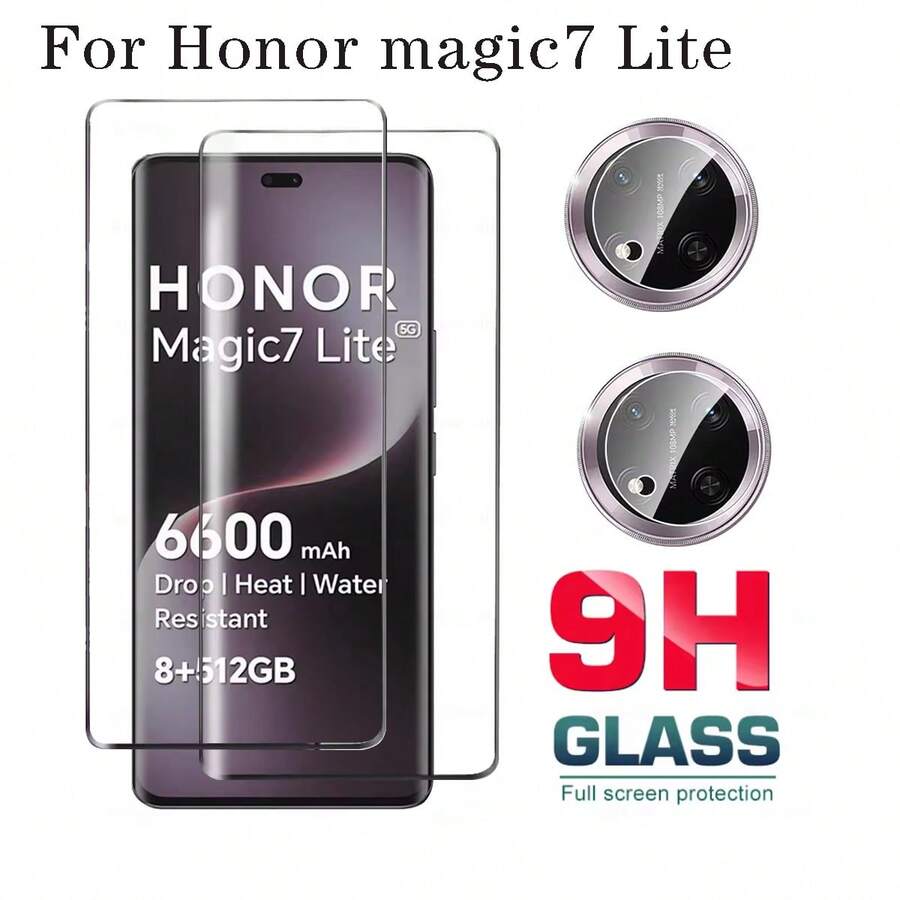 Compatible With Honor Magic 7 Lite /Magic 7 Pro/Magic 7 /Magic 8 Lite /Magic 8/Magic 8pro /Magic V5/Magic Compatible With Honor 400 PRO Honor 200 /200 Pro Curved Tempered Glass Screen Protector Silk Print High Definition Camera Lens Protector Anti-Scratch Tempered Glass Film Anti-Fingerprint Camera Protector Tempered Glass Screen Film 3D High Definition Camera Lens Protector Pad Rear Camera Protector - Clear - View 1