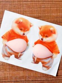 Silicone Car Anti-Collision Sticker, Big Belly Corgi Shiba Inu Sticker, Anti-Collision Sticker, Car Accessories - Multicolor - View 8