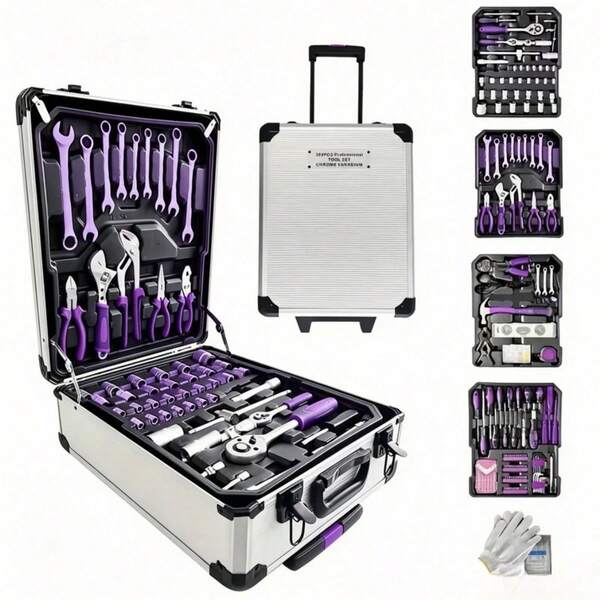115/46pcs Professional Car Repair Tool Set: Portable Durable And Easy To Use Ratchet Wrench Set - Suitable For Car, Boat, Motorcycle Repair, Home Industrial Repair - Includes Carrying Case