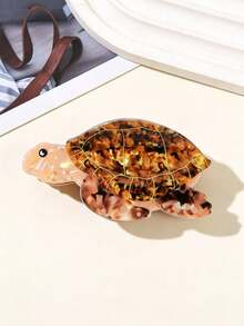 2pcs Acetate Series Turtle Hair Clips/Summer Beach Hair Accessories Claw Clips/Women/Hair Clips/Women Friend Birthday Gift - Multicolor - View 4