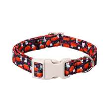 Daily Walking Polyester Adjustable Dog Collar Small Medium Large Dogs, Black Pumpkin Ghost Heart Halloween Print Collar, Reliable Quick Buckle & Rustproof D Ring, Chic Holiday Collar For Indoor Costume Parties & Outdoor Fall Pet Activities - Black - View 8