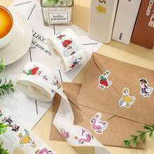 Pieces/2 Roll Cute Cartoon Funny Goose Stickers DIY Creative Hand Account Diary Coated Paper Stickers - Multicolor - View 3