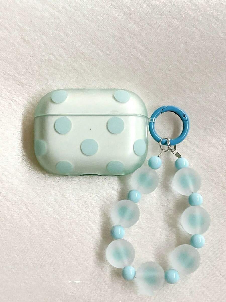 夏季 Ins 馬卡龍波點鏈條 4 保護殼,AirPodspro 3rd Gen 耳機套,1/2/3 女款霧面防摔軟殼 - 淺藍色 - 查看 1