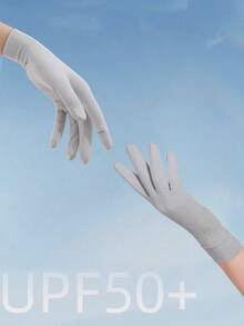 1 Pair Women's Summer Thin Breathable Open-Finger Sun Protection Gloves, Outdoor Cycling Driving Sports Use, Flip-Over 2-Finger Sun Protection - A - View 8