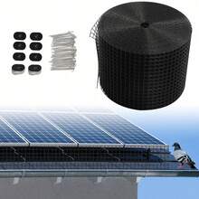1pcs Black Solar Panel Bird Guard, Solar Panel Bird Net (8in*100ft + 70 Fasteners), Made Of Iron And PVC Coating, For Protecting Solar Panels From Damage By Birds And Rodents - Black - View 10
