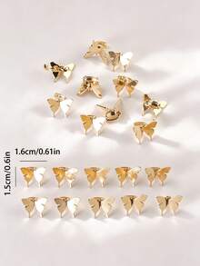 10pcs Minimalist Rhinestone Small Hair Clips, Shiny Metallic Color Bead Hair Clips, Mini Claw Clips, 3D Butterfly Hair Clips, Heart-Shaped Hair Clips, Suitable For Daily Wear, Valentine's Day Updo Or Braided Hairstyles - Multicolor - View 5
