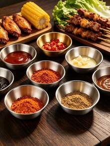 1pc 304 Stainless Steel Sauce Dish, Dipping Bowl, Condiment Dish, Seasoning Bowl, Round Stainless Steel Seasoning Bowl, Mini Small Bowl, Soy Sauce Container For Home Kitchen - Multicolor - View 7