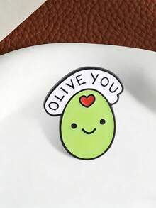 1pc Cute Cartoon Brooch, Lapel Pin For Clothes And Backpacks, Friendship Gift, Unisex Daily Accessory - Green - View 7