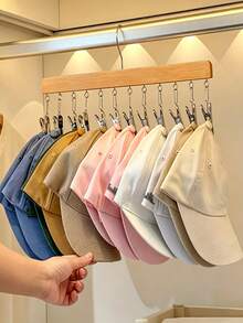 8-Cap Capacity Hat Storage Rack, Multi-Function Hat Stand With Hooks For Storing Hats, Ties, Belts, Scarves, Wall-Mounted Hat Display Rack, Towel Storage Rack, Portable Travel Hanging Rack, Suitable For Home, School, Hotel - Multicolor - View 3